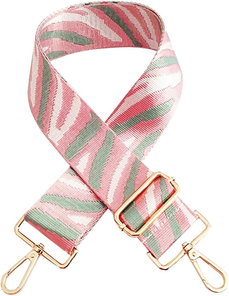 Zebra Pattern Adjustable Bag Strap Replacement 2inch Wide Striped Jacquard Woven Belt for Purse S... | Amazon (US)