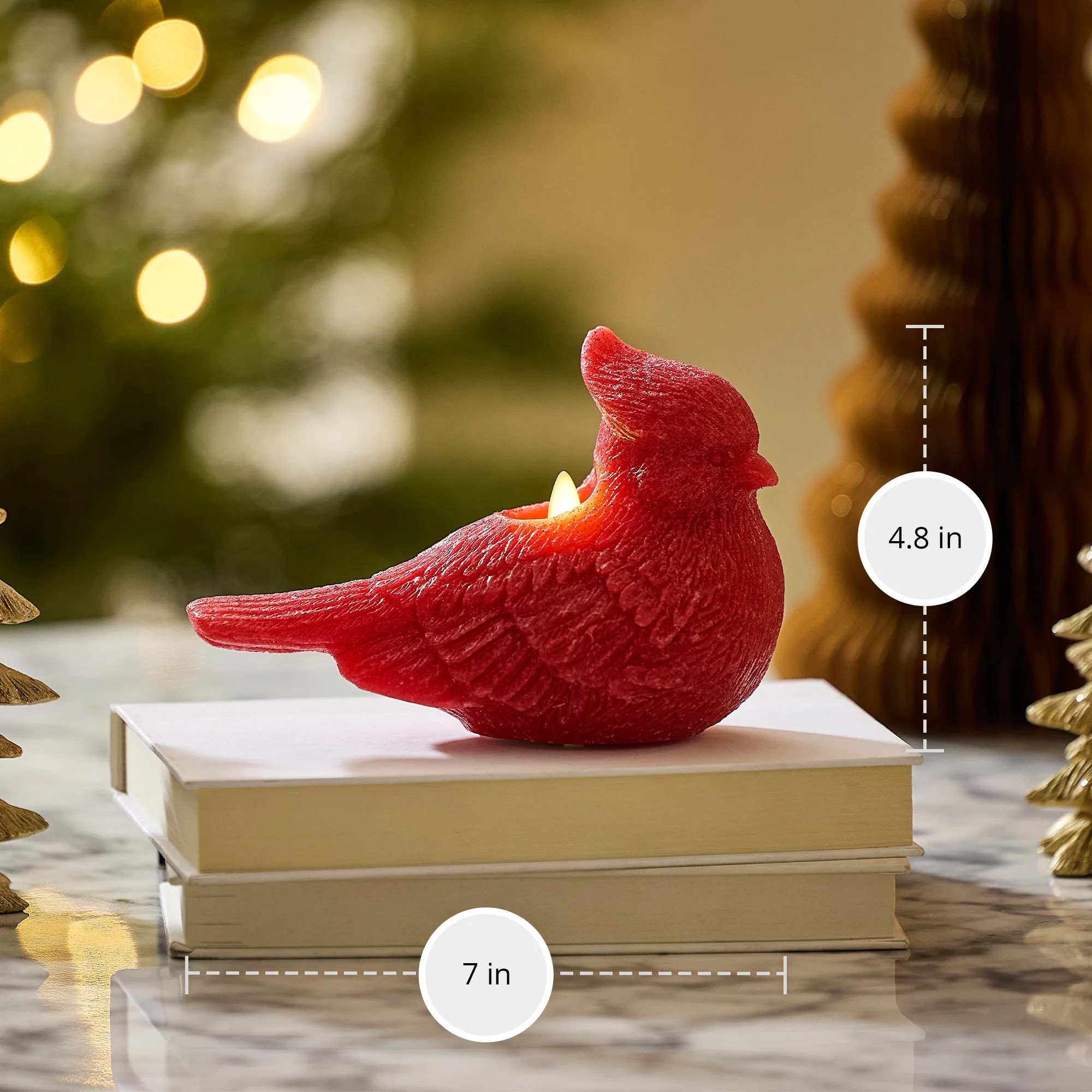 Holiday Red Glitter Flameless Candle Cardinal | Luminara