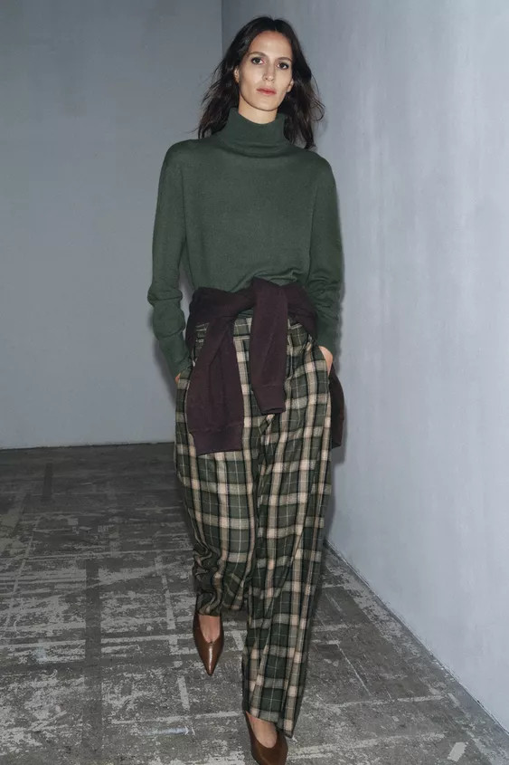 PLAID WOOL PANTS ZW COLLECTION | Zara US