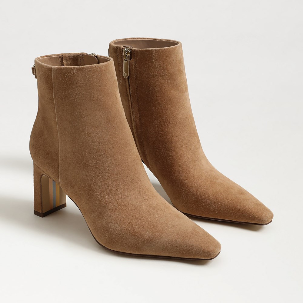 Sam Edelman Saige Ankle Bootie Cyprus Tan Suede | Sam Edelman