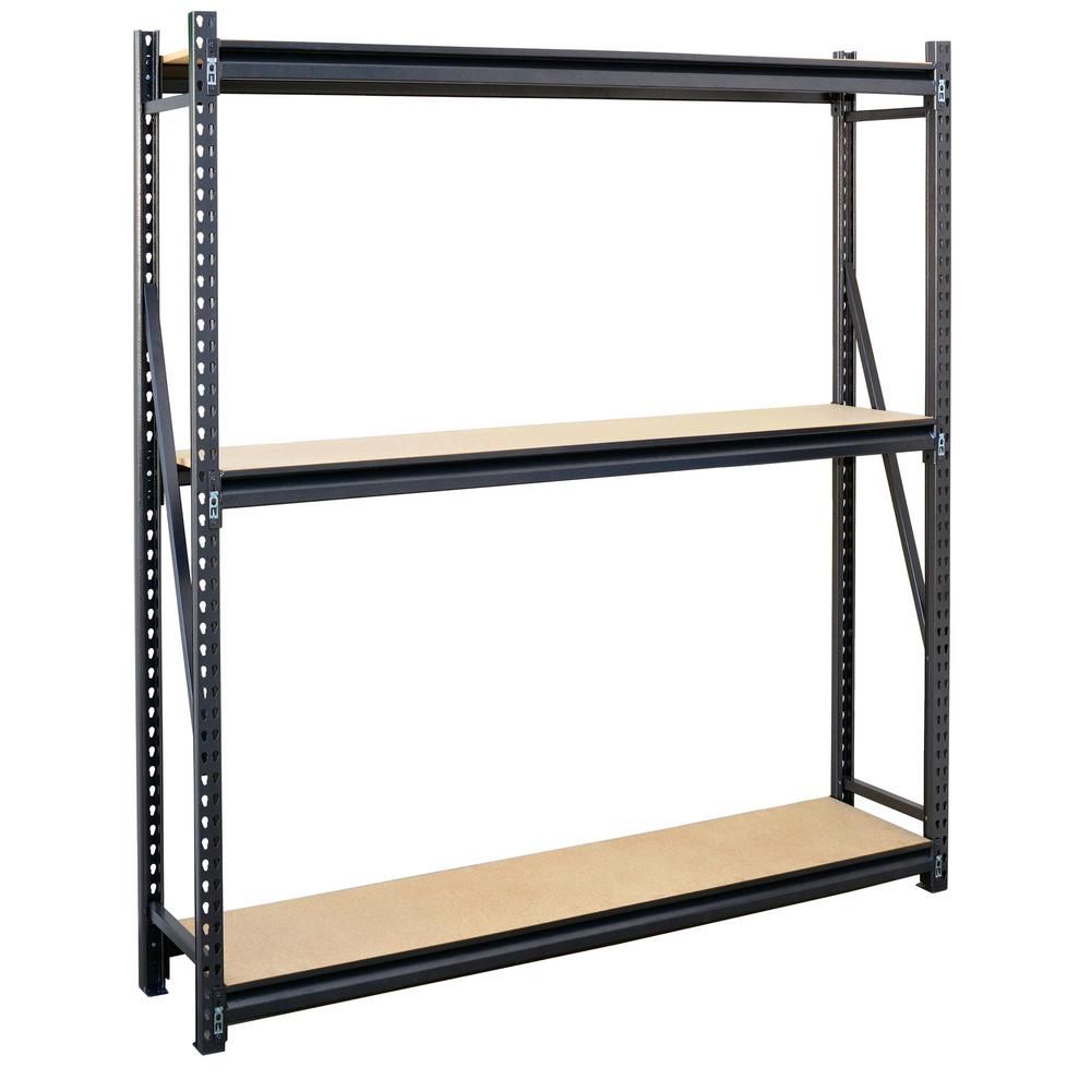 Storage Concepts Black 3-Tier Heavy Duty Steel Freestanding Garage Storage Shelving Unit (73 in. W x | The Home Depot