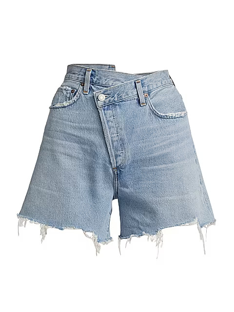 Criss-Cross Denim Shorts | Saks Fifth Avenue