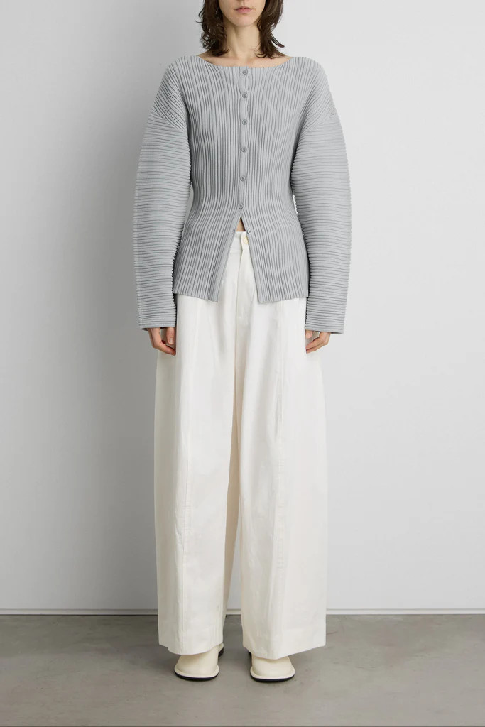 OTTOMAN RIBBED KNIT BUTTON FRONT TOP | OAK + FORT