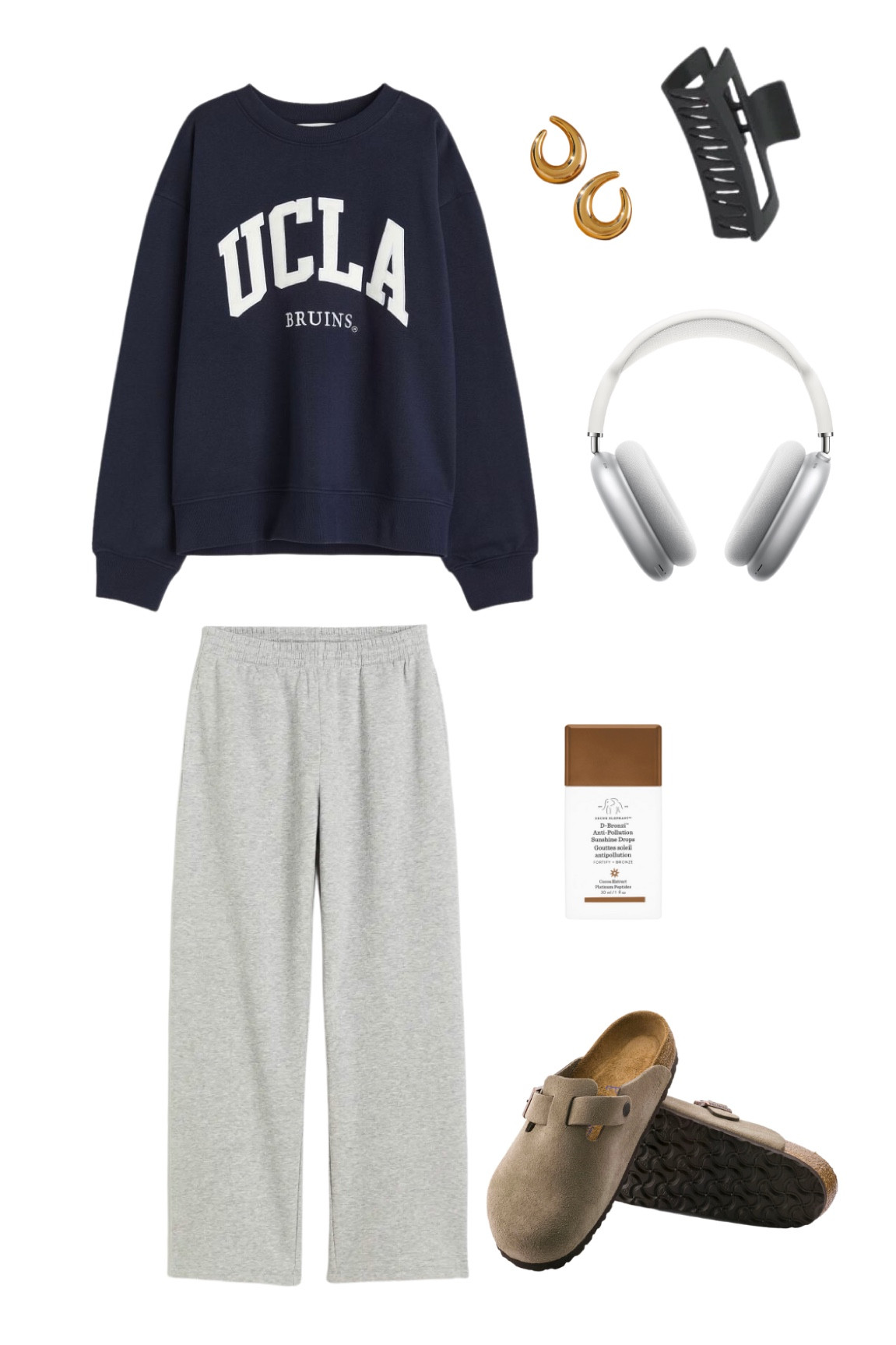 Everyday casual loungewear outfit, lazy day outfit, clean girl aesthetic, back to school clothes, college class outfit, Boston Birkenstock clogs outfit ideas, brandy Melville, H&M haul, minimal chic look, sweat set

#LTKunder100 #LTKBacktoSchool #LTKunder50