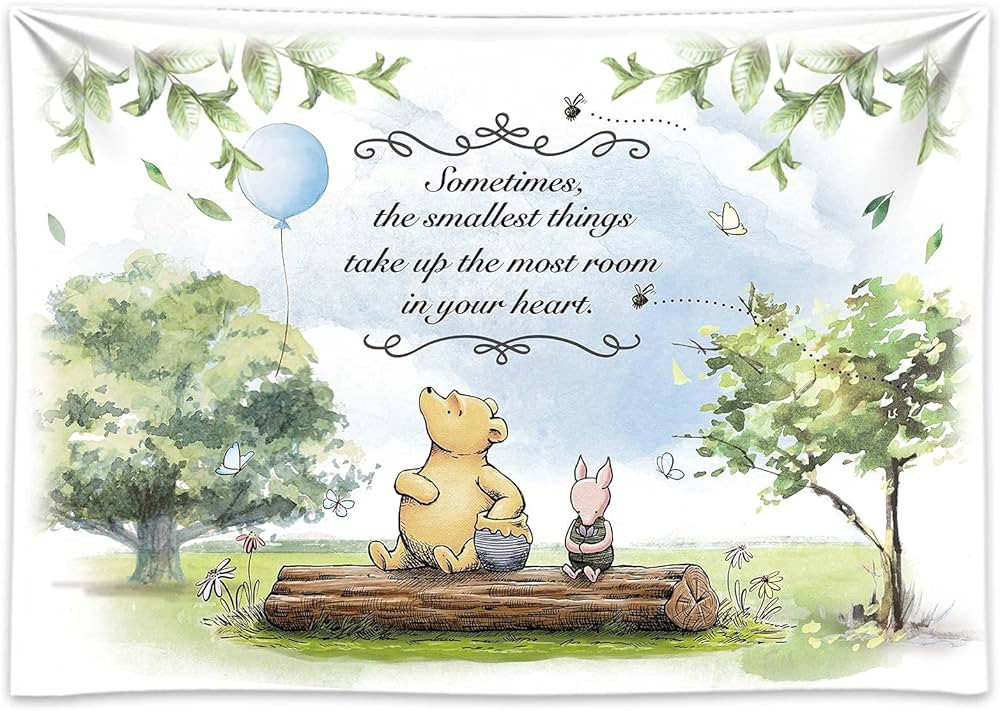 Fabric 8x6ft Classic Winnie Bear Baby Shower Backdrop Party Decorations Supplies for Boys Newborn... | Amazon (US)