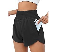 BMJL Women's Athletic Shorts High Waisted Running Shorts Pocket Sporty Shorts Gym Elastic Workout... | Amazon (US)