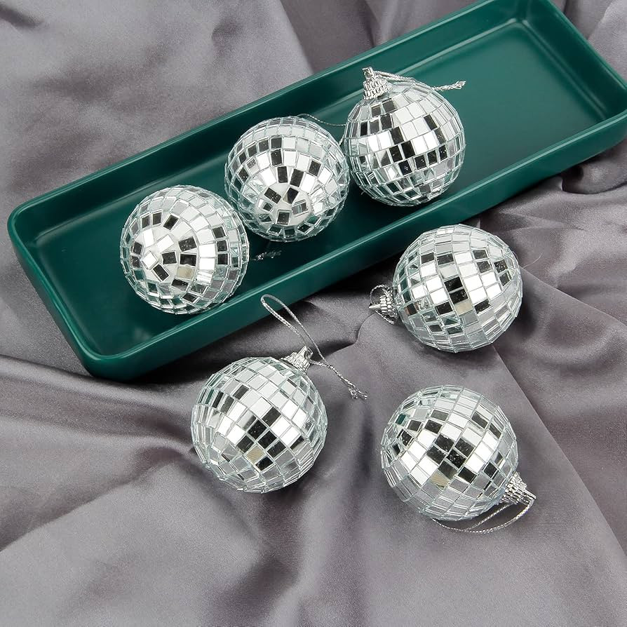 Mirror Disco Balls Set - Christmas Balls Christmas Tree Decoration Ornaments Party Decoration Bri... | Amazon (US)