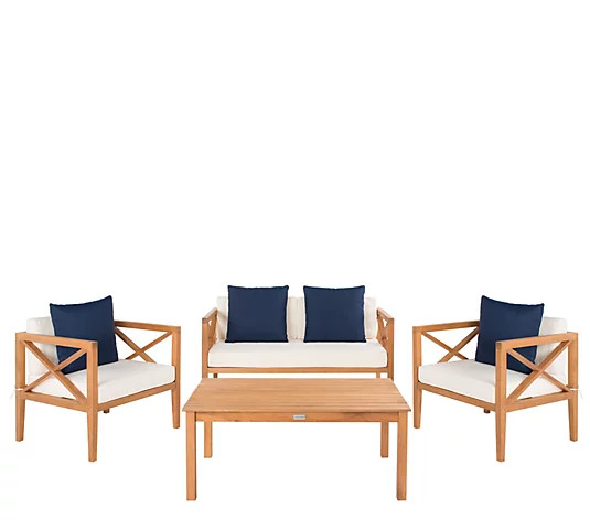 Nunzio 4-Pc Outdoor Patio Set w/Accent Pillows by Valerie - QVC.com | QVC