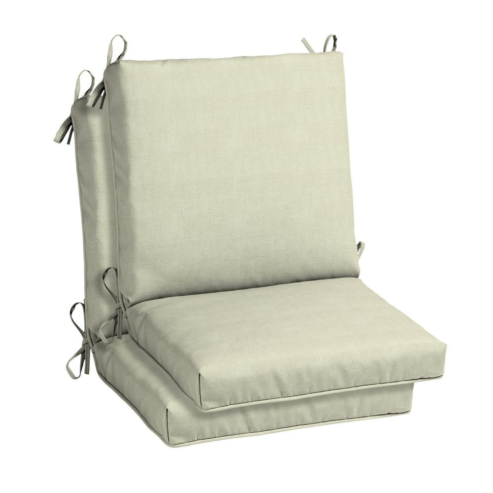 Hampton Bay CushionGuard Oatmeal Outdoor Dining Chair Cushion (2-Pack) | The Home Depot