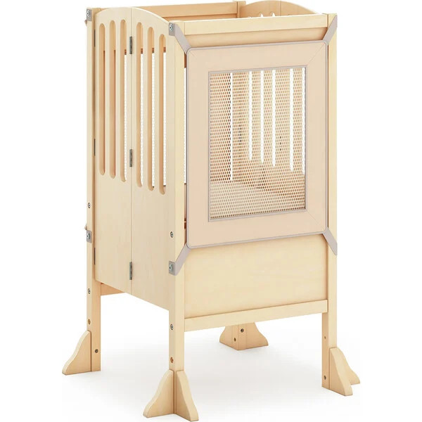 Contemporary Kitchen Helper Stool, Natural | Maisonette