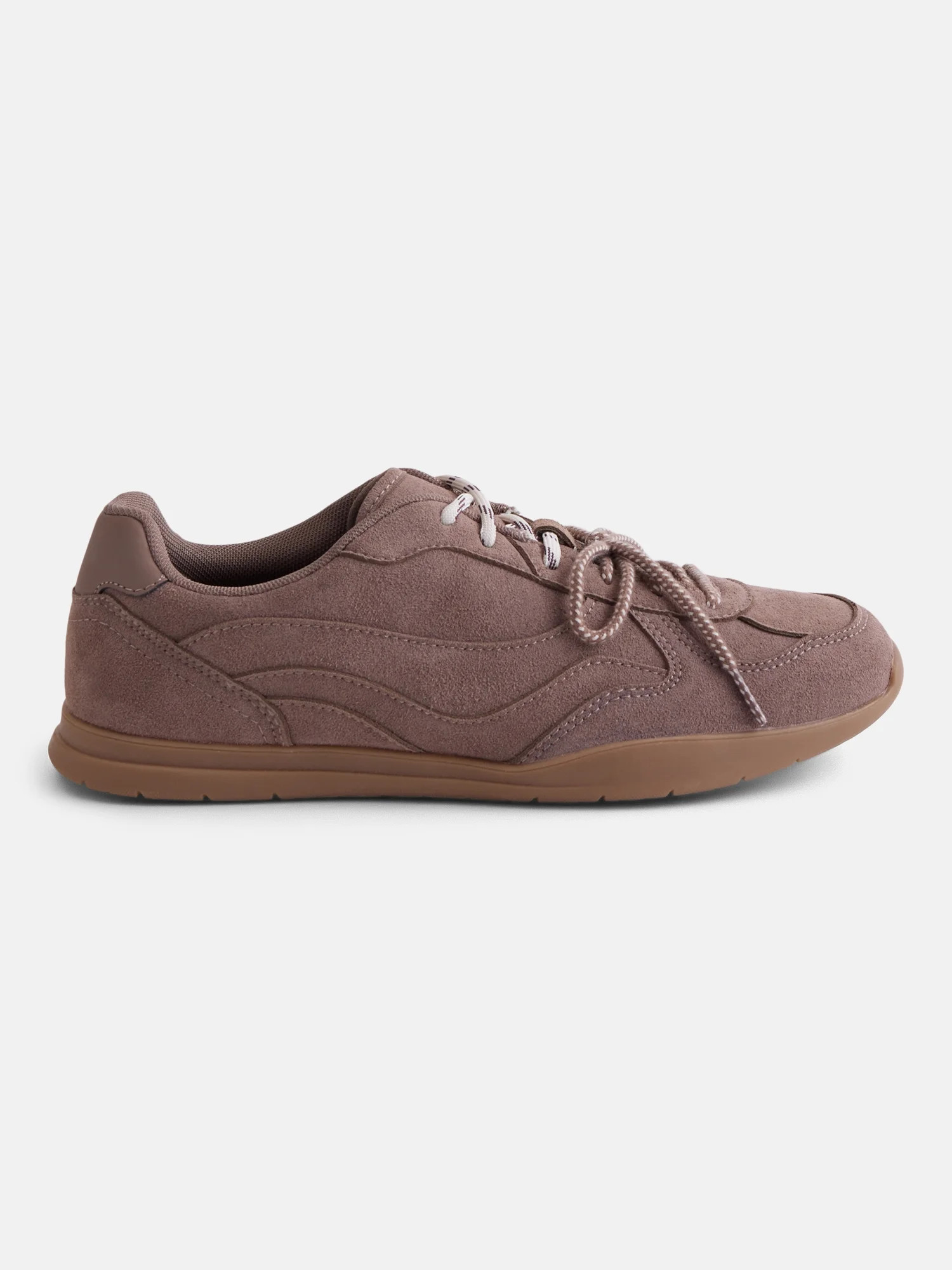 No Boundaries Women's Faux Suede Double Lace Sneakers | Walmart (US)
