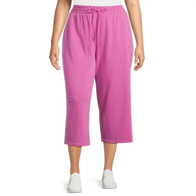 Terra & Sky Women's Plus Size Pull On French Terry Cloth Capris, 22” Inseam - Walmart.com | Walmart (US)