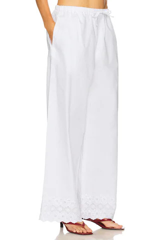 Helsa The Summer Pant With Vintage Swiss Embroidery in White from Revolve.com | Revolve Clothing (Global)