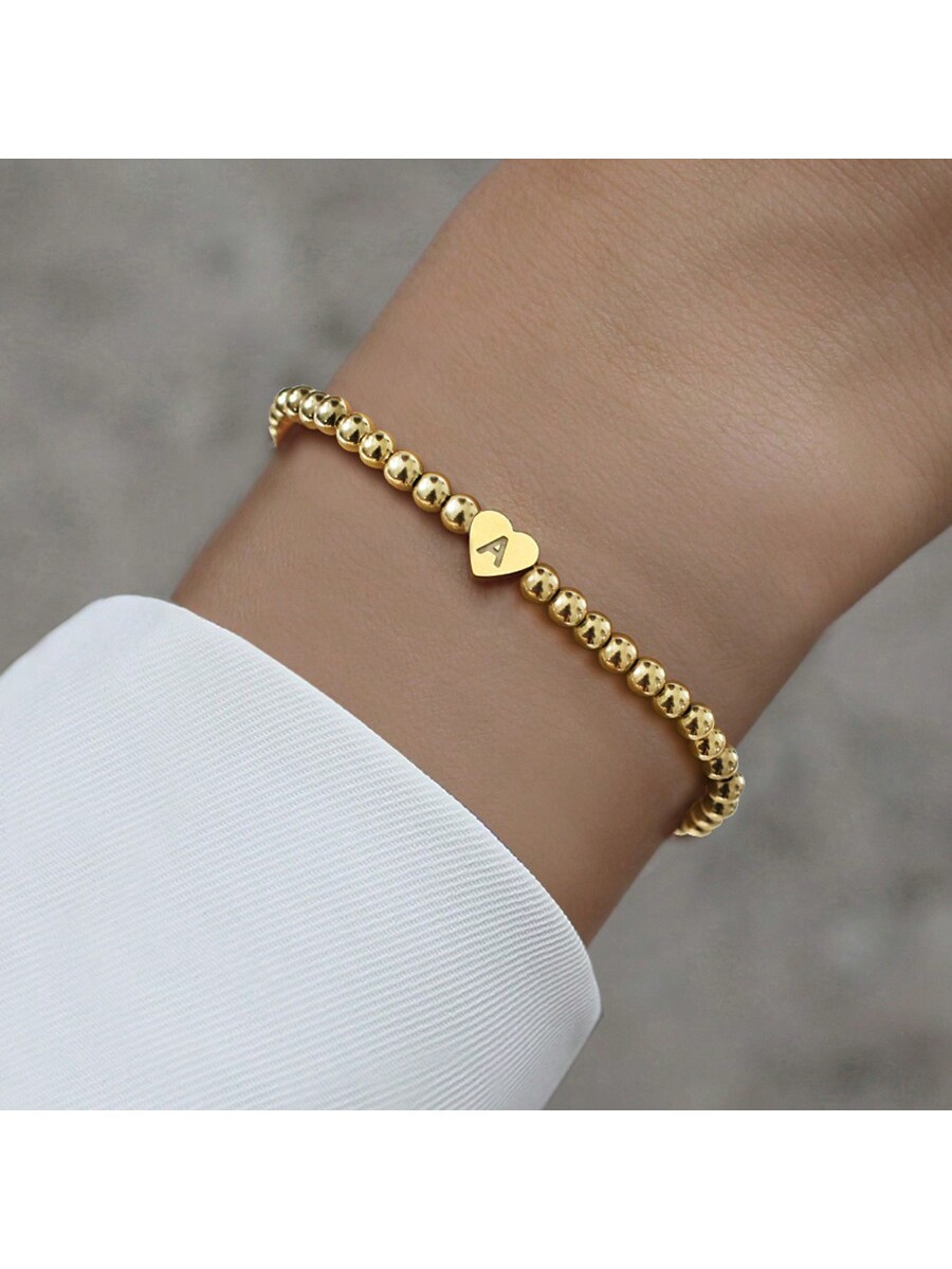 TrendsNew Classic A-Z Heart Initial Bracelet Women Handmade Bead Bracelet For Women Jewelry Gift | SHEIN