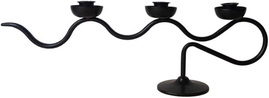 Twisted Metal Style Candlestick Holders,Simplicity Black Taper Candle Holder Ideal for Decor Tabl... | Amazon (US)
