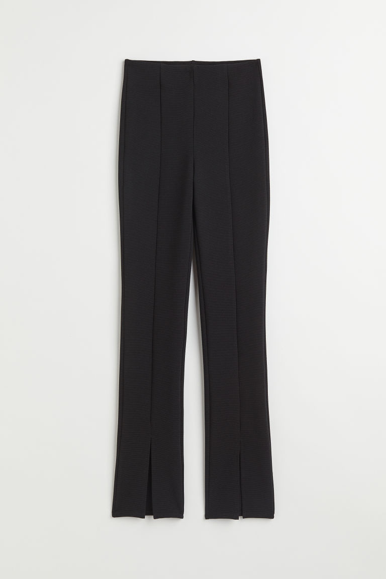 H & M - Slit-hem Leggings - Black | H&M (US + CA)