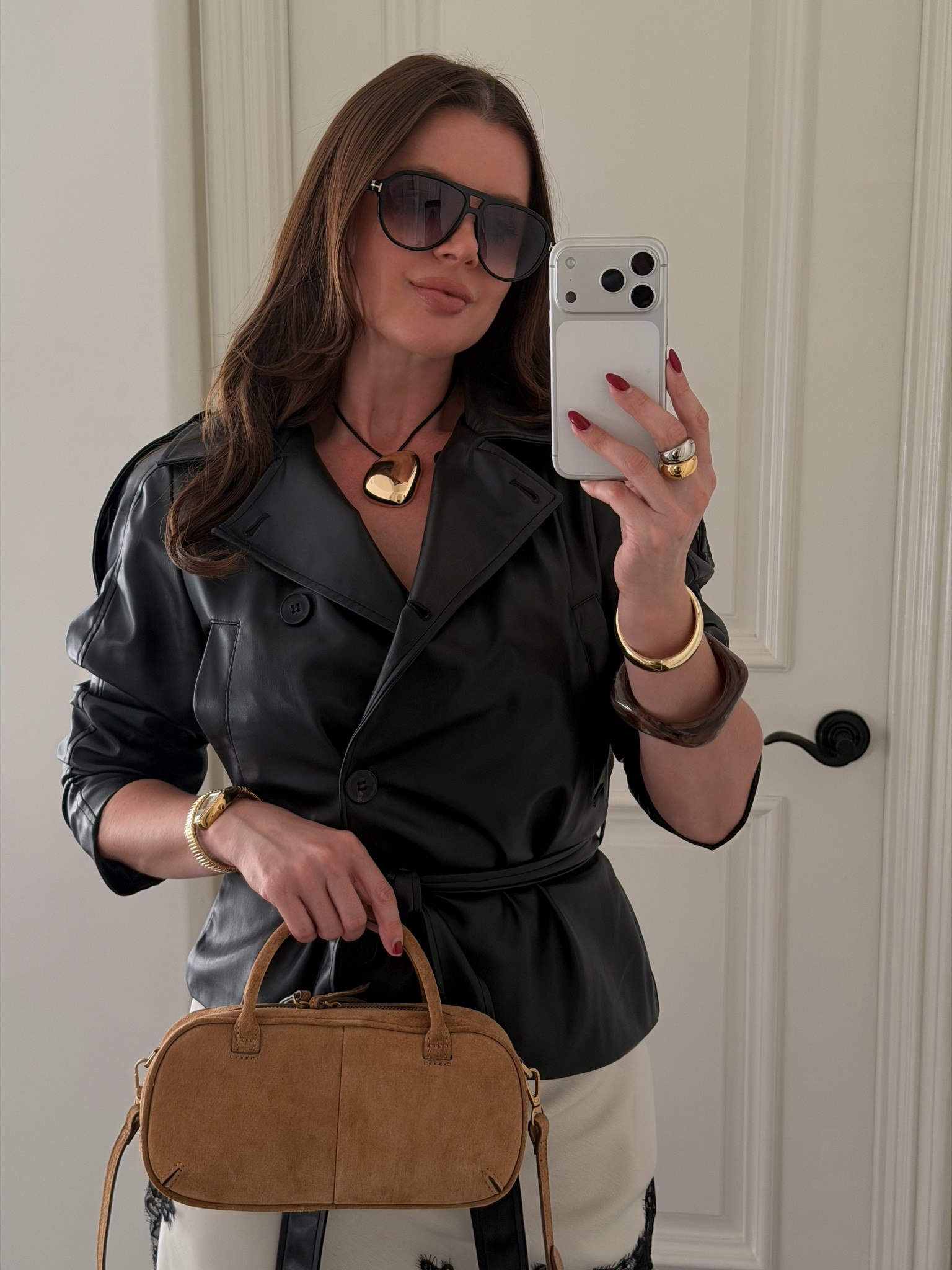Styling black leather jacket with a lace dress and black capri pants 
#jacket #leather #trenchcoat #short #lace #suede #bag #brown #black 

#LTKFindsUnder100 #LTKSeasonal #LTKFindsUnder50