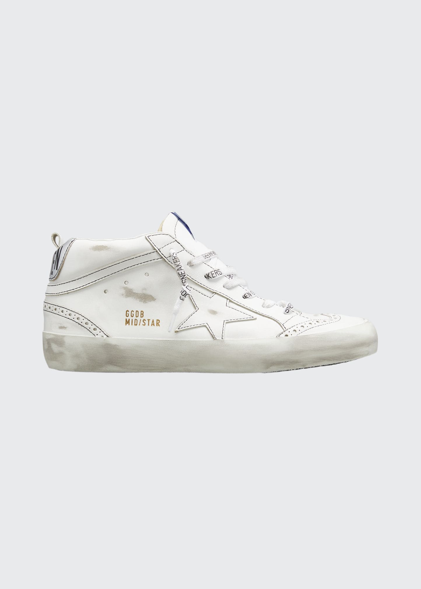 Men's Mid Star Distressed Leather Sneakers | Bergdorf Goodman