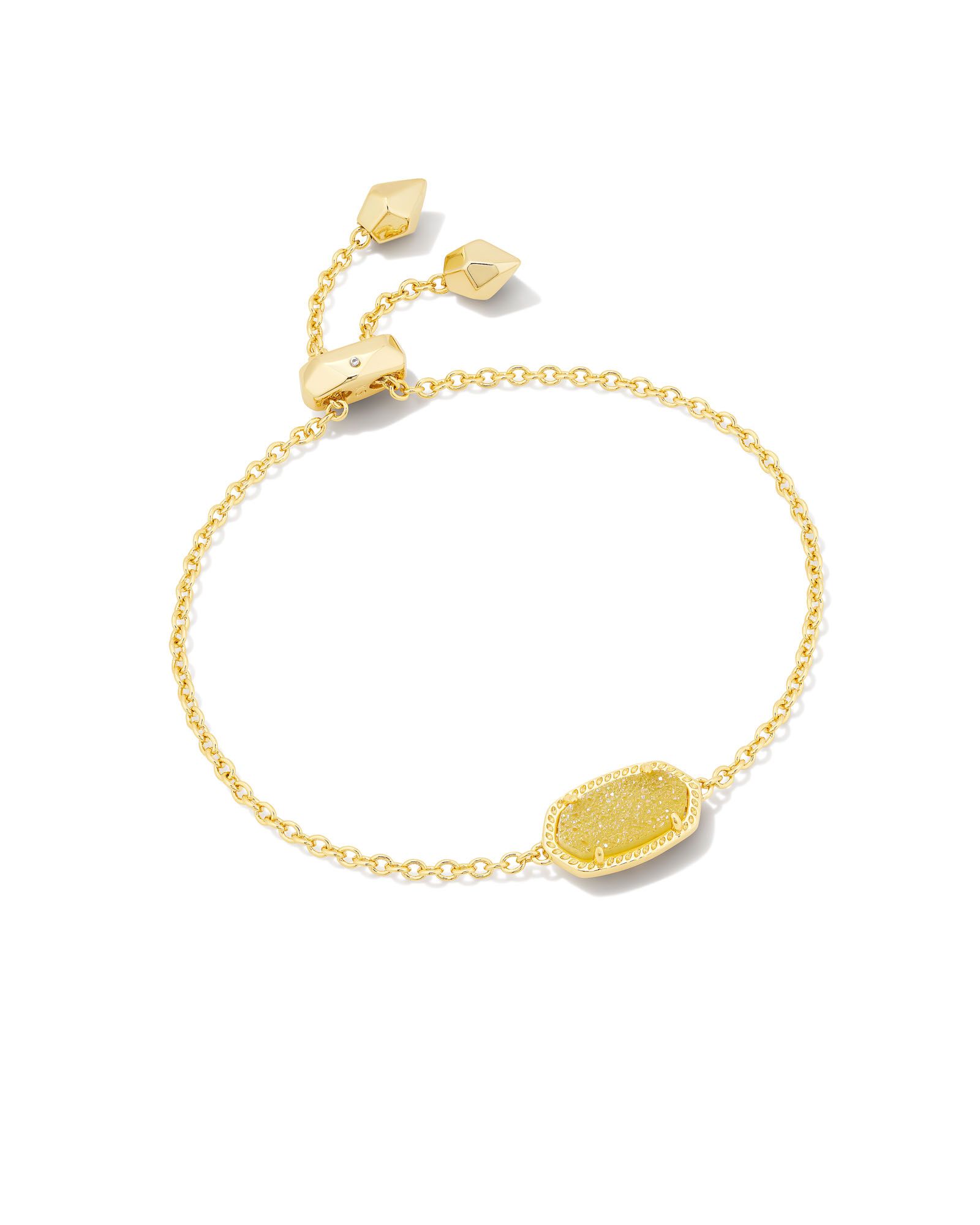 Elaina Gold Delicate Chain Bracelet in Light Yellow Drusy | Kendra Scott