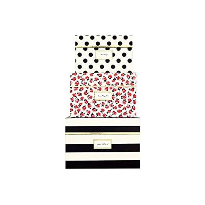 kate spade new york Nesting Boxes, Black Stripe | Amazon (US)