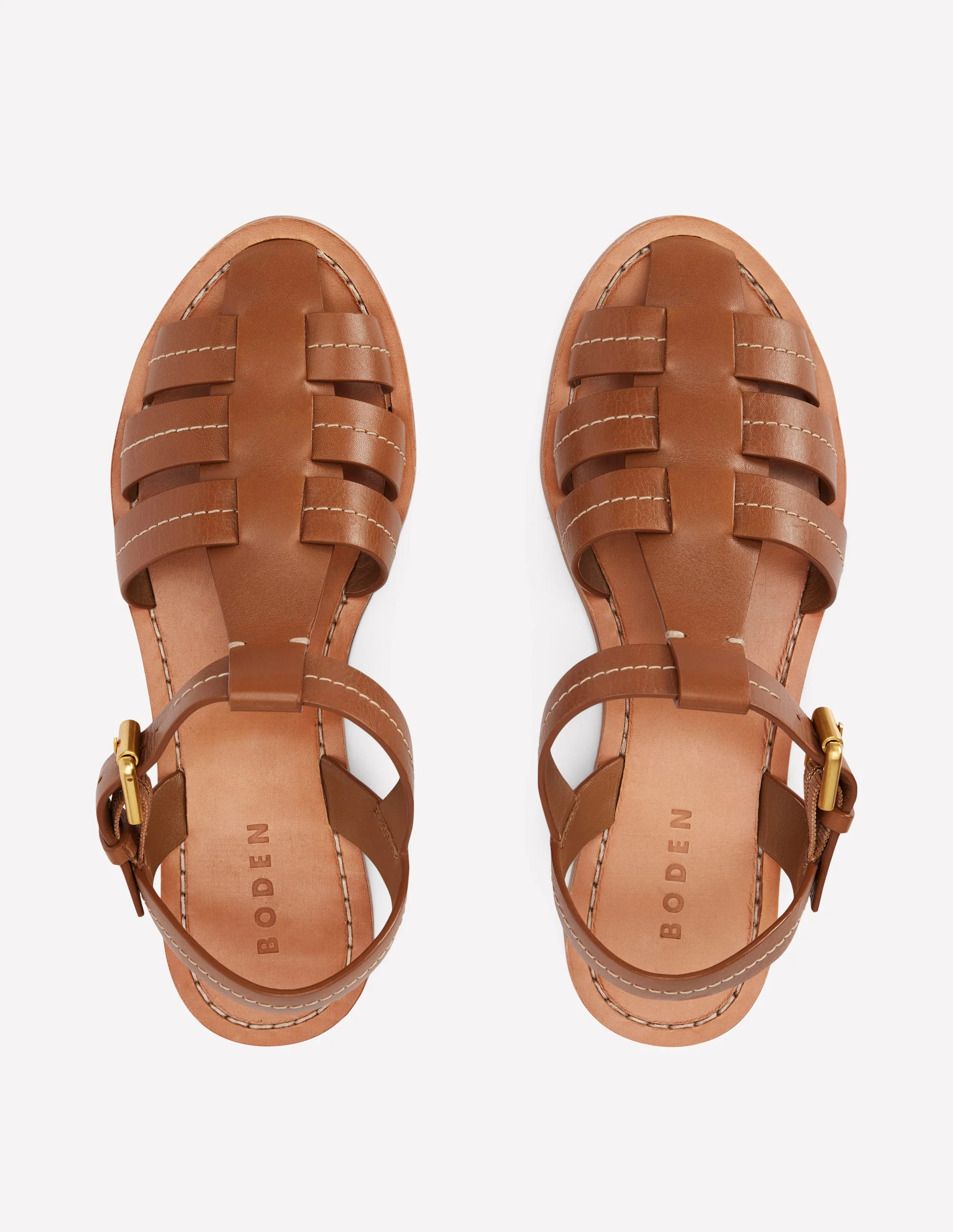 Fisherman Flat Sandals-Tan | Boden UK