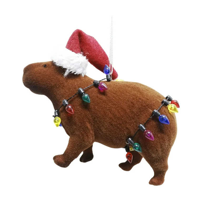 Brown Flocked Capybara Christmas Ornament, 4", by Holiday Time | Walmart (US)