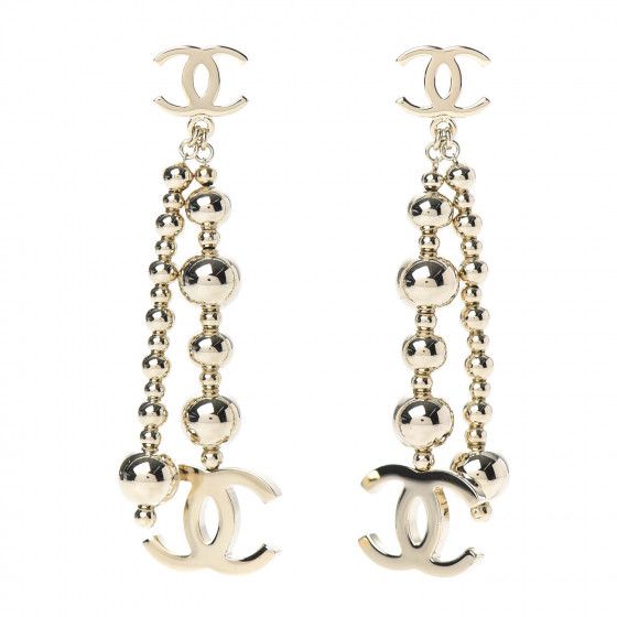 CHANEL

Metal CC Bead Drop Earrings Gold | Fashionphile