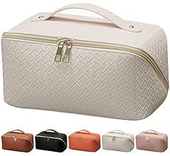 Ineowelly Large Capacity Travel Cosmetic Bag for Women with Portable Handle, Multifunctional Embo... | Amazon (US)