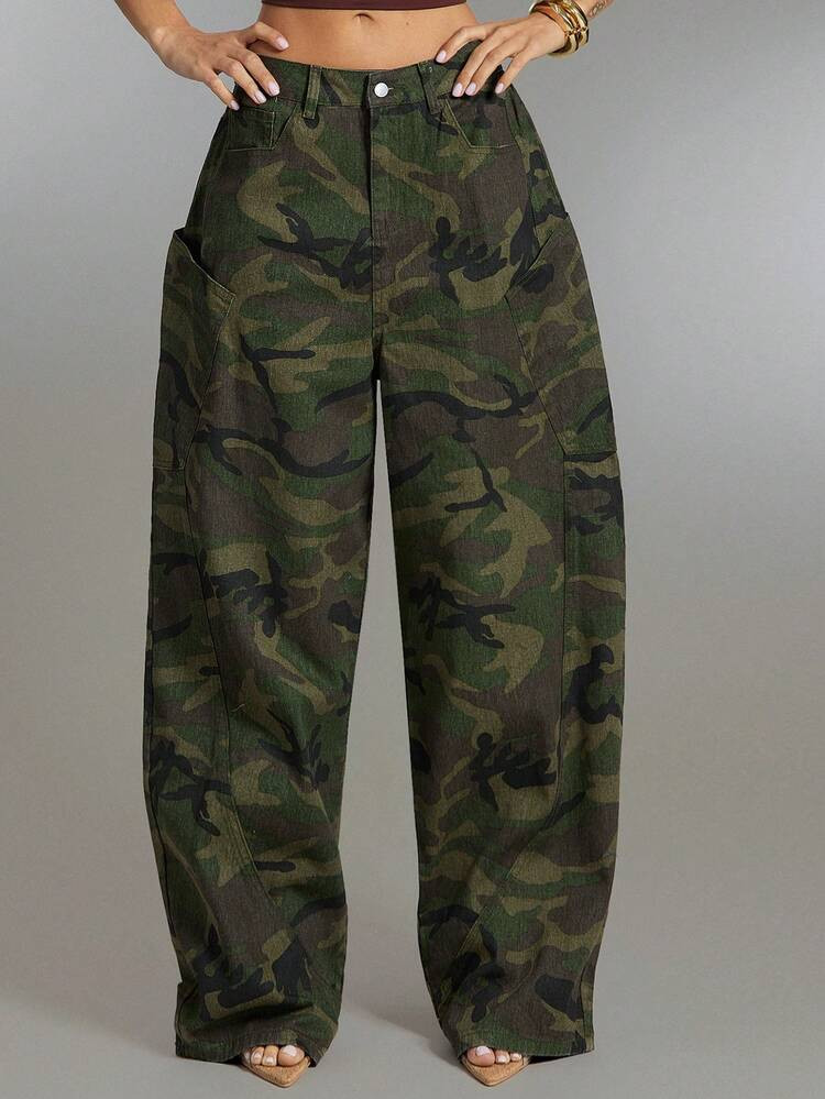 100% cotton oversized camo | SHEIN