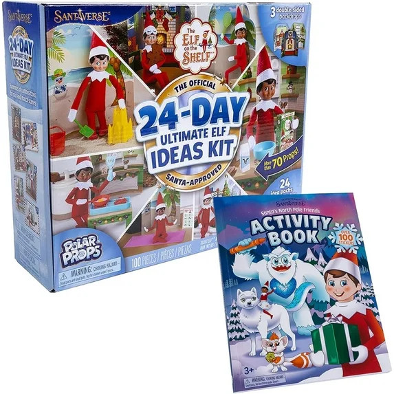 The Elf on The Shelf Set of 2: Polar Props 24-Day Ultimate Elf Ideas Kit & Santa's North Pole Fri... | Walmart (US)