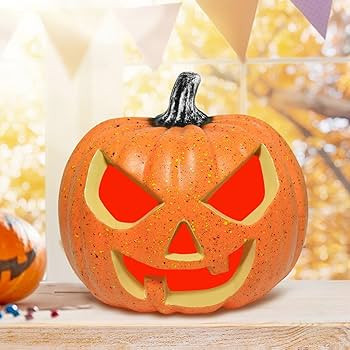 Rocinha Plastic Jack O Lantern Pumpkins Halloween Light up Pumpkin Outdoor Indoor Battery Operate... | Amazon (US)