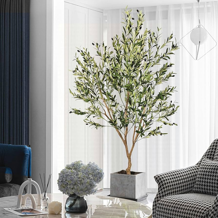 Zsenent Artificial Plant Artificial Olive Tree 7FT Tall Faux Silk Plant for Home Office Decor Ind... | Amazon (US)