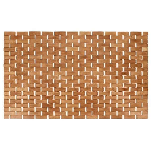 Better Homes & Gardens Bamboo Tile Step-Out Bath Mat, 18"x30" - Walmart.com | Walmart (US)