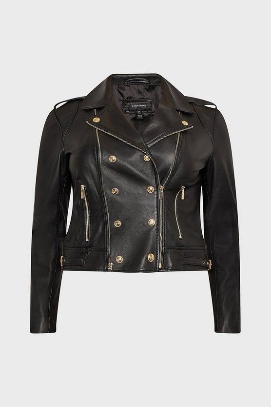 Plus Size Leather Military Biker | Karen Millen US