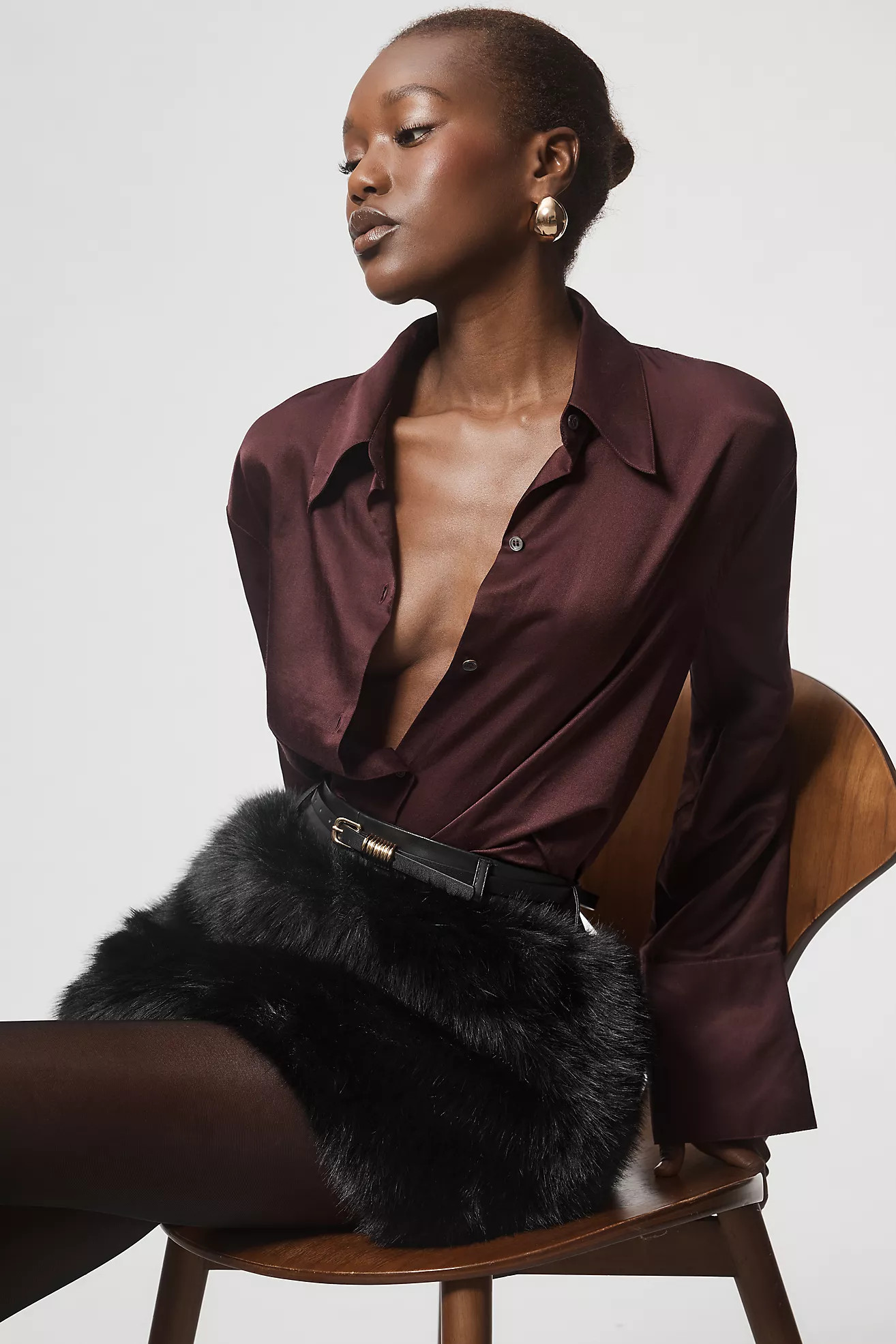 Lamarque Carrie Faux Fur Mini Skirt | Anthropologie (US)