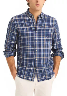 Nautica Men's Plaid Linen Shirt | Belk