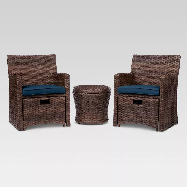 Halsted 5pc Wicker Small Space Patio Furniture Set - Threshold™ | Target
