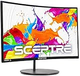 Sceptre Curved 24" Gaming Monitor 75Hz HDMIx2 VGA 98% sRGB R1500 Build-in Speakers, Machine Black... | Amazon (US)