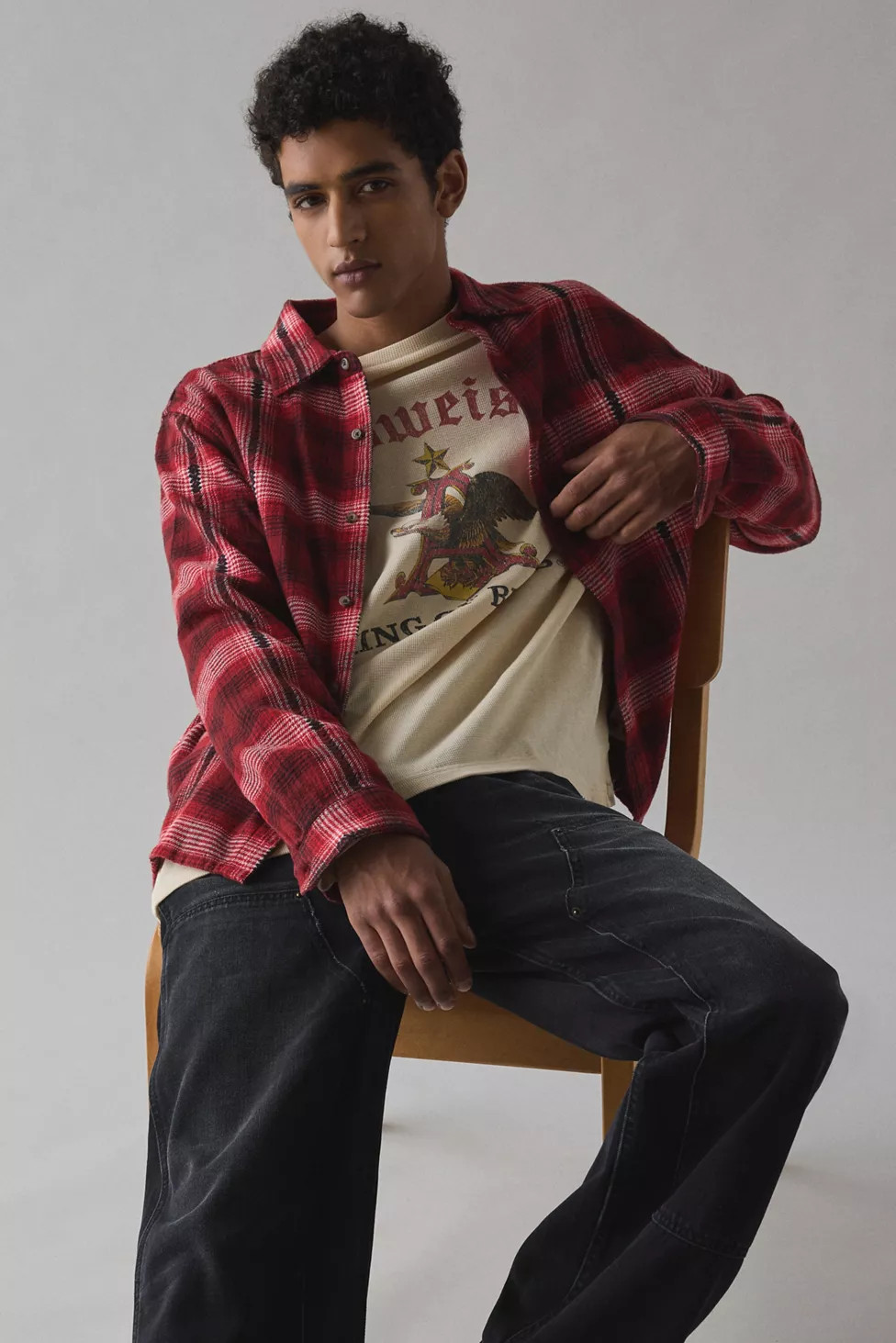 BDG Plaid Flannel Flat Hem Long Sleeve Shirt | Urban Outfitters (US and RoW)