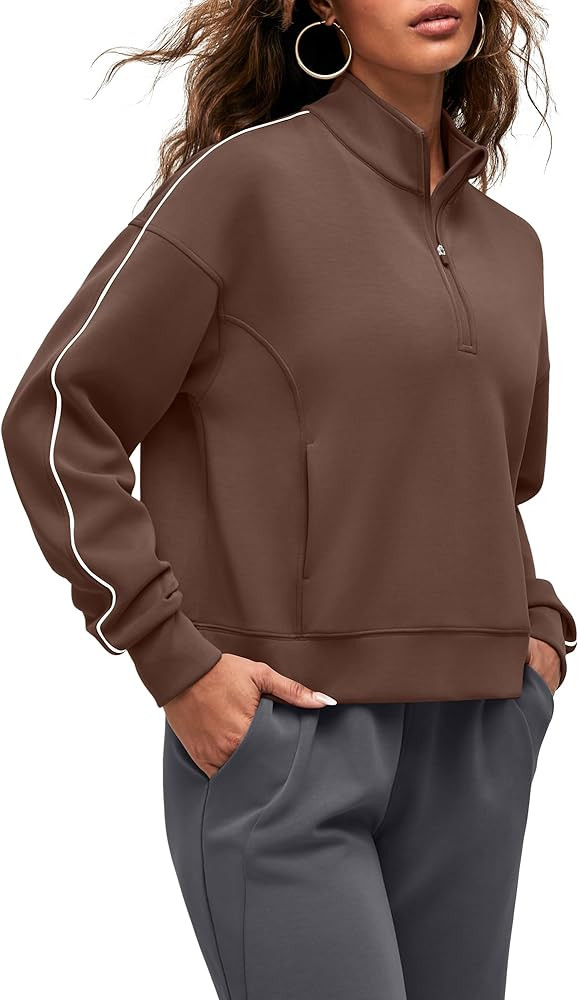 G4Free Smoofit Modal Soft Women's Half-Zip Sweatshirts Pullover Mock Neck Casual Tops with Pocket... | Amazon (US)