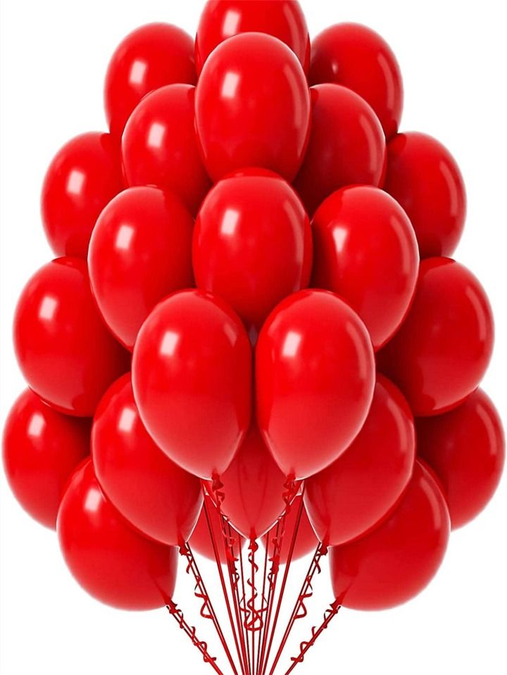 5 Inch (12.7cm) Red Color Matte Mini Latex Balloons With 2 Ribbons. Pack Of 100, Including Red, Y... | SHEIN