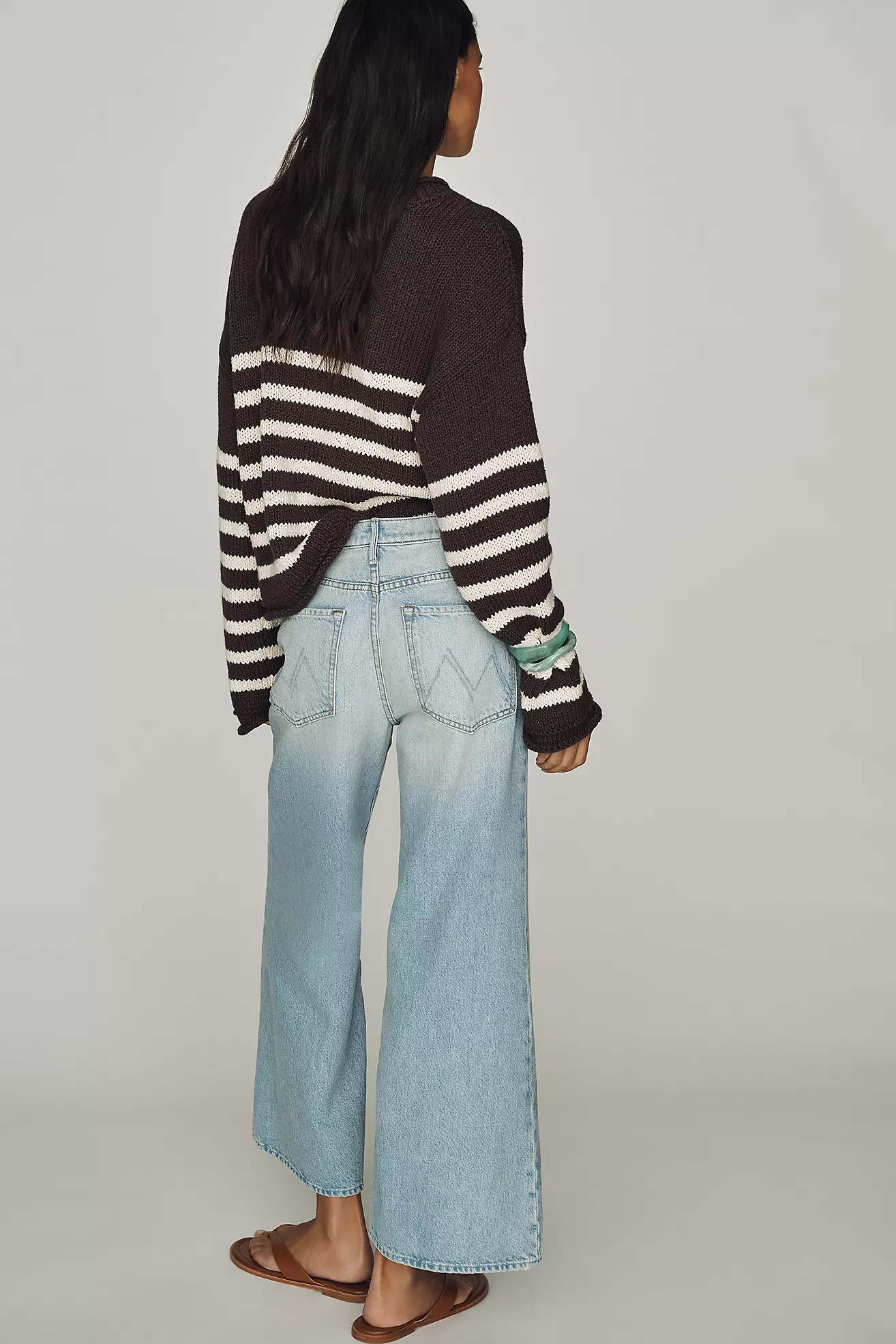 MOTHER Hustler Roller Ankle High-Rise Wide-Leg Jeans | Anthropologie (US)