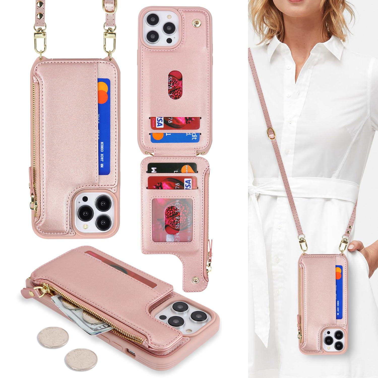 Cavor for iPhone 13 Pro Wallet Case with Card Holder for Women,Phone Case for iPhone 13 Pro Case ... | Amazon (US)