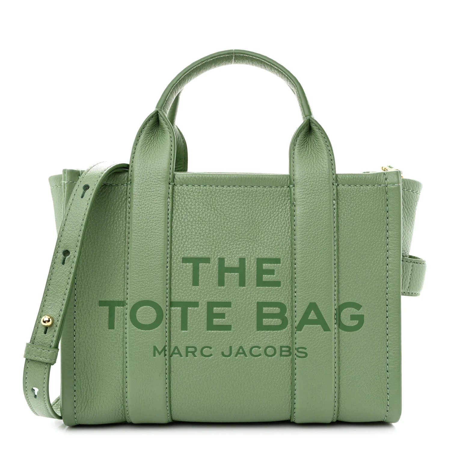 MARC JACOBS Grained Calfskin Mini The Tote Bag Aspen Green | FASHIONPHILE (US)