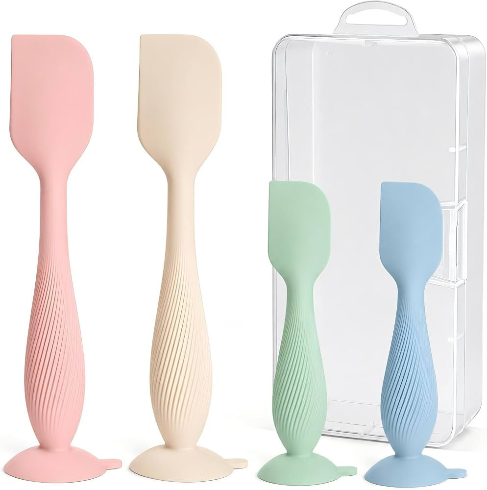 4-Pack Diaper Cream Spatula with Case, Ergonomic Silicone Rash Applicator | Amazon (US)