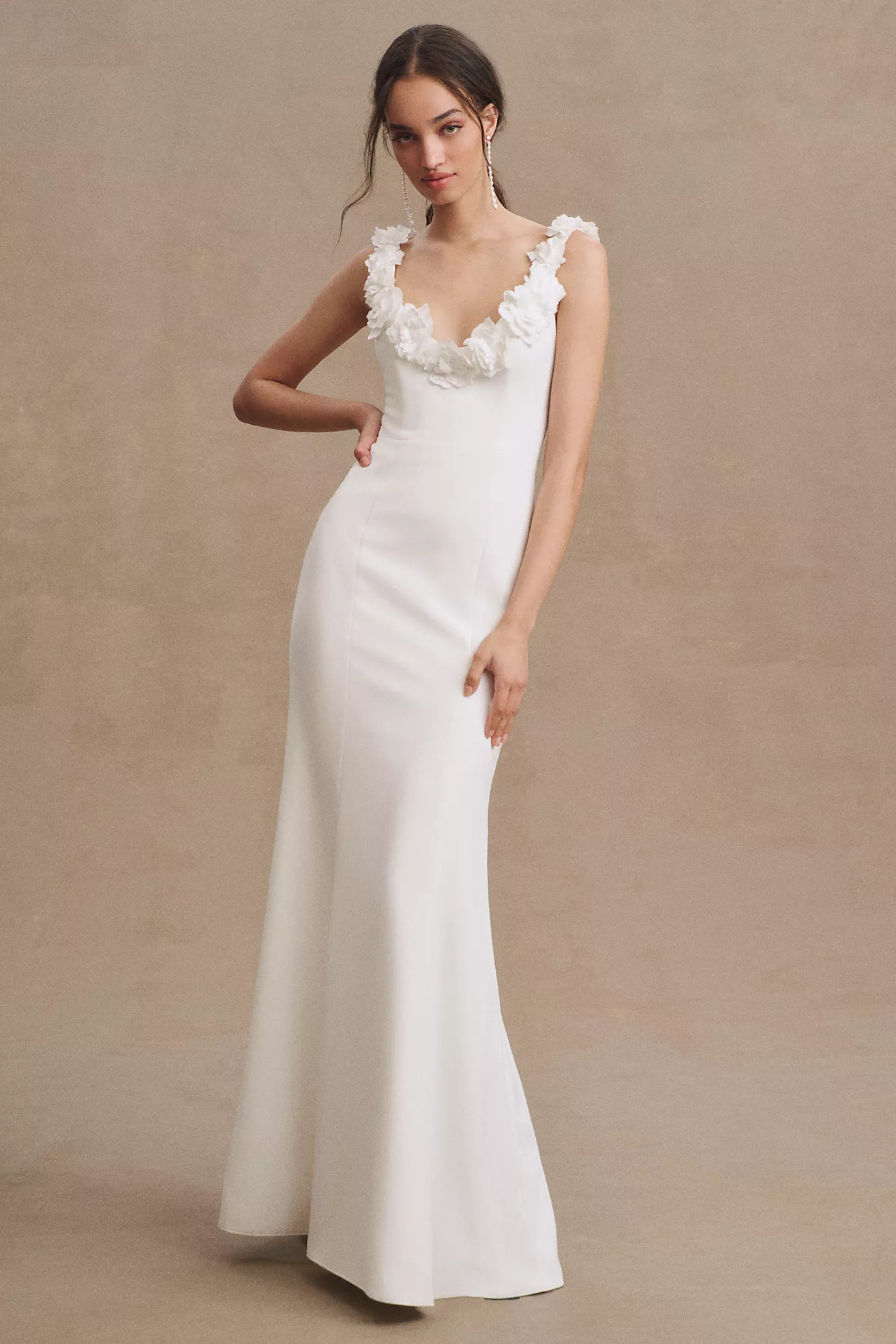 Wtoo by Watters Willa V-Neck Sheath Wedding Gown | Anthropologie (US)