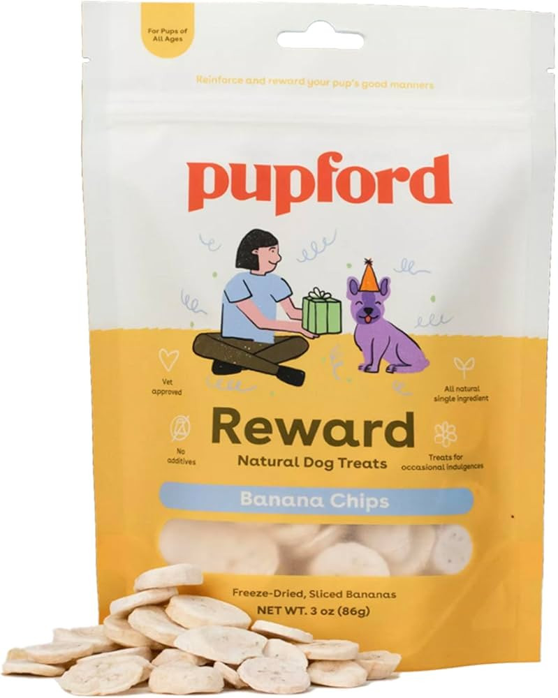Pupford Freeze Dried Banana Chip Puppy & Dog Treats, Natural, Healthy, Low-Calorie Reward for Sma... | Amazon (US)