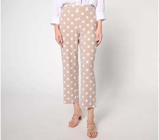 Dennis Basso Regular Polka Dot Italia Knit Crop Pants - QVC.com | QVC