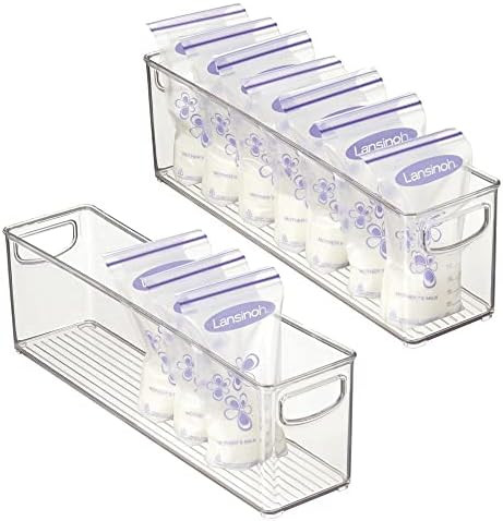 mDesign Plastic Long Stackable Storage Organizer Container, Organization Bin with Handles for Kit... | Amazon (US)