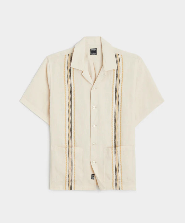 Embroidered Leisure Shirt in Sand Dollar | Todd Snyder